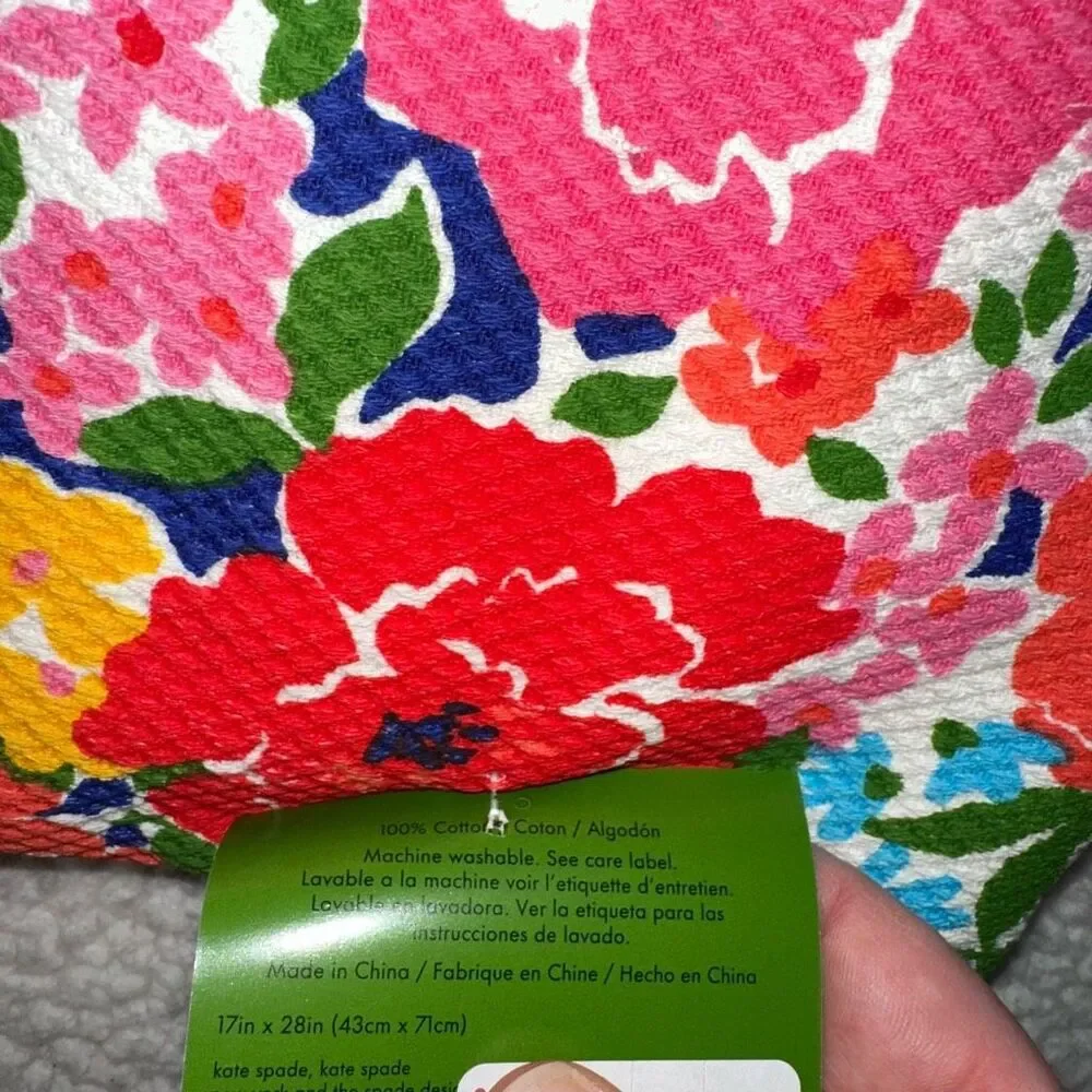 Kate Spade Colorful Floral Pattern Kitchen Towels Set of 3 NWT